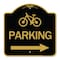 Signmission BicycleParking Right Arrow, Black & Gold Aluminum Architectural Sign, 18" x 18", BG-1818-24315 A-DES-BG-1818-24315 - alternate 1